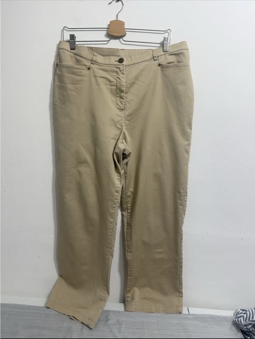 TanJay Petites Women’s Khaki Straight Leg Pants Size 16P